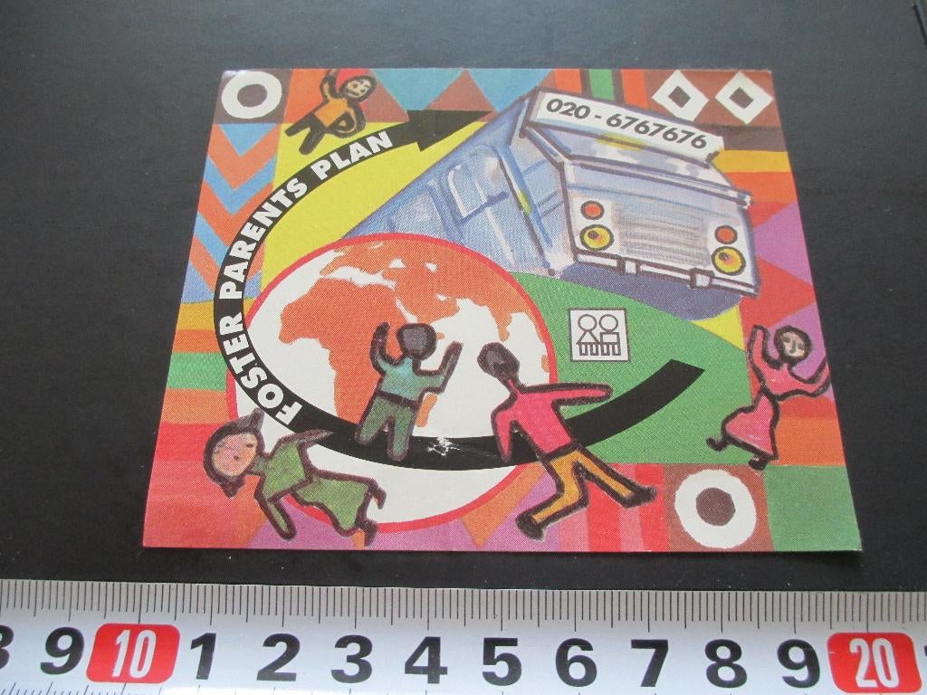 sticker foster parents plan - strip kinderen bus, Verzamelen, Ophalen, Zo goed als nieuw