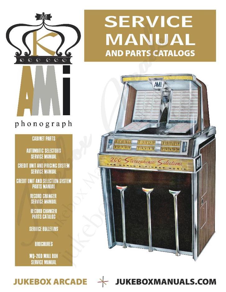 Boekwerk Manual Gebruikaanwijzing Ami K, Verzamelen, Automaten | Jukeboxen, Ami, 1950 tot 1960, Ophalen of Verzenden