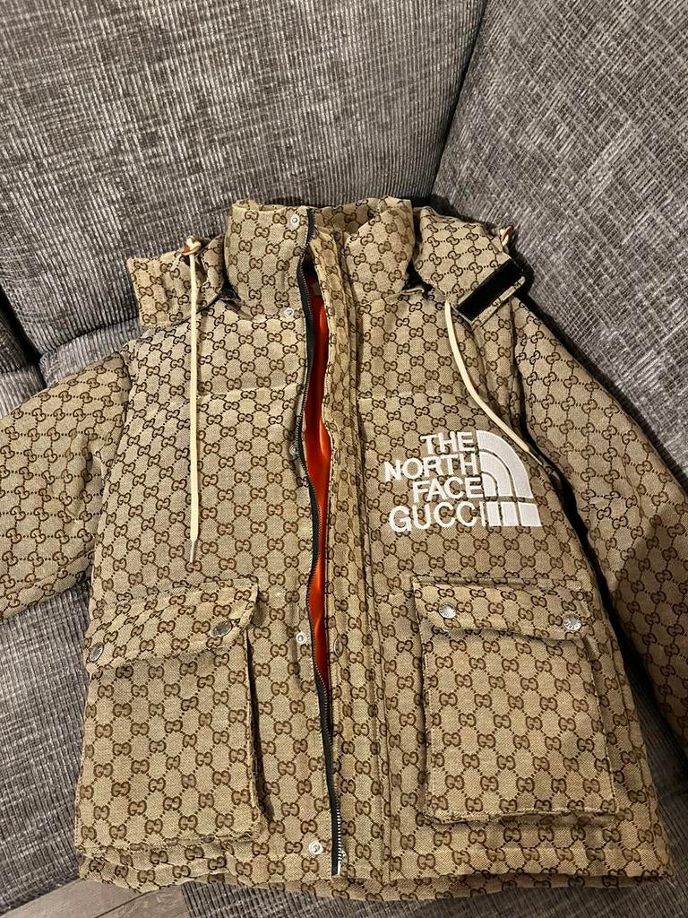 North face - gucci winter jas, Ophalen of Verzenden, Zo goed als nieuw, Maat 46 (S) of kleiner, Beige