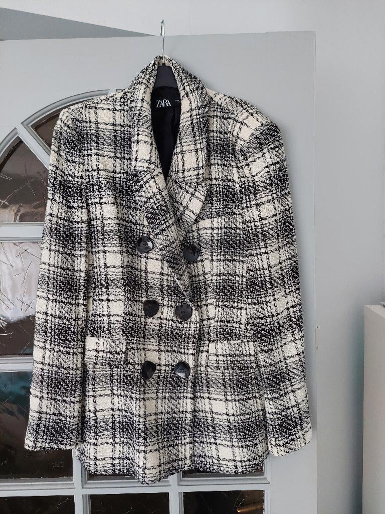 Blazer creme/zwart Maat M Nieuw (Zara), Ophalen of Verzenden, Nieuw, Maat 38/40 (M), Zwart
