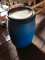 Kunststof ton 120 liter blauw, zwart | Vat met klemdeksel, Ophalen, Vee