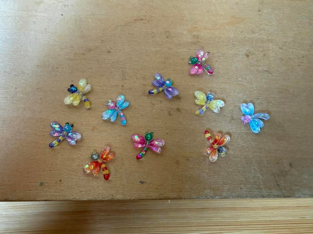 10x vlinder - 1cm - kunststof, Ophalen of Verzenden, Zo goed als nieuw, Poppenhuis