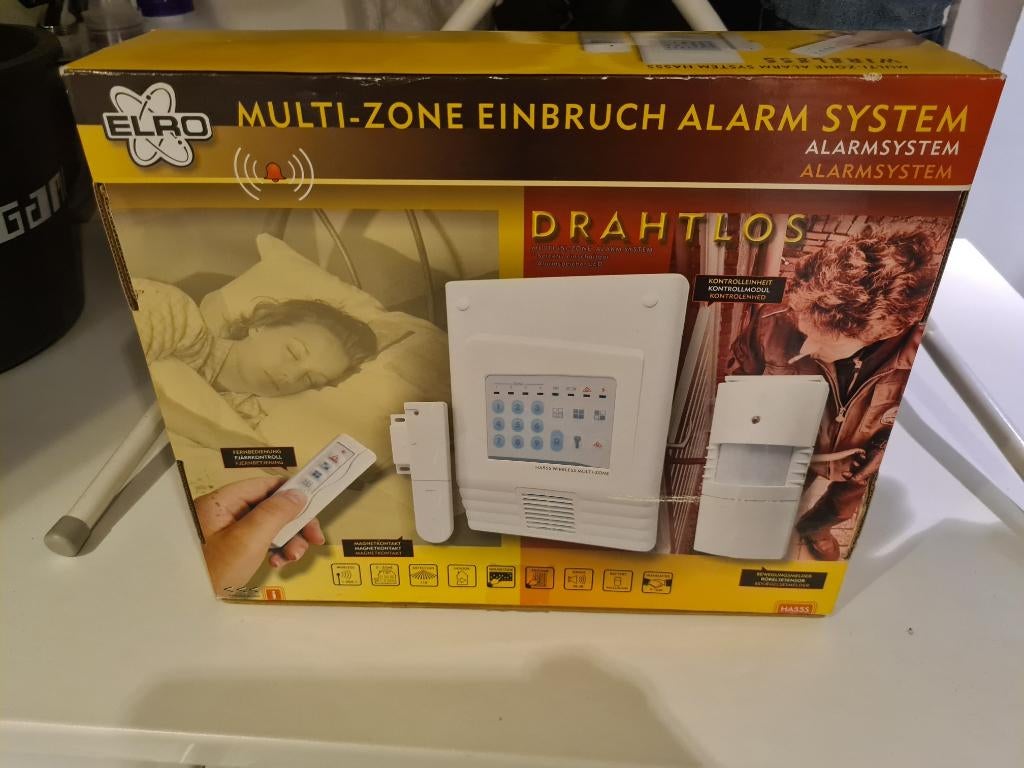 Draadloos ELRO HA555 alarmsysteem,, Doe-het-zelf en Verbouw, Alarmsystemen, Ophalen, Beweging, Nieuw, Compleet systeem