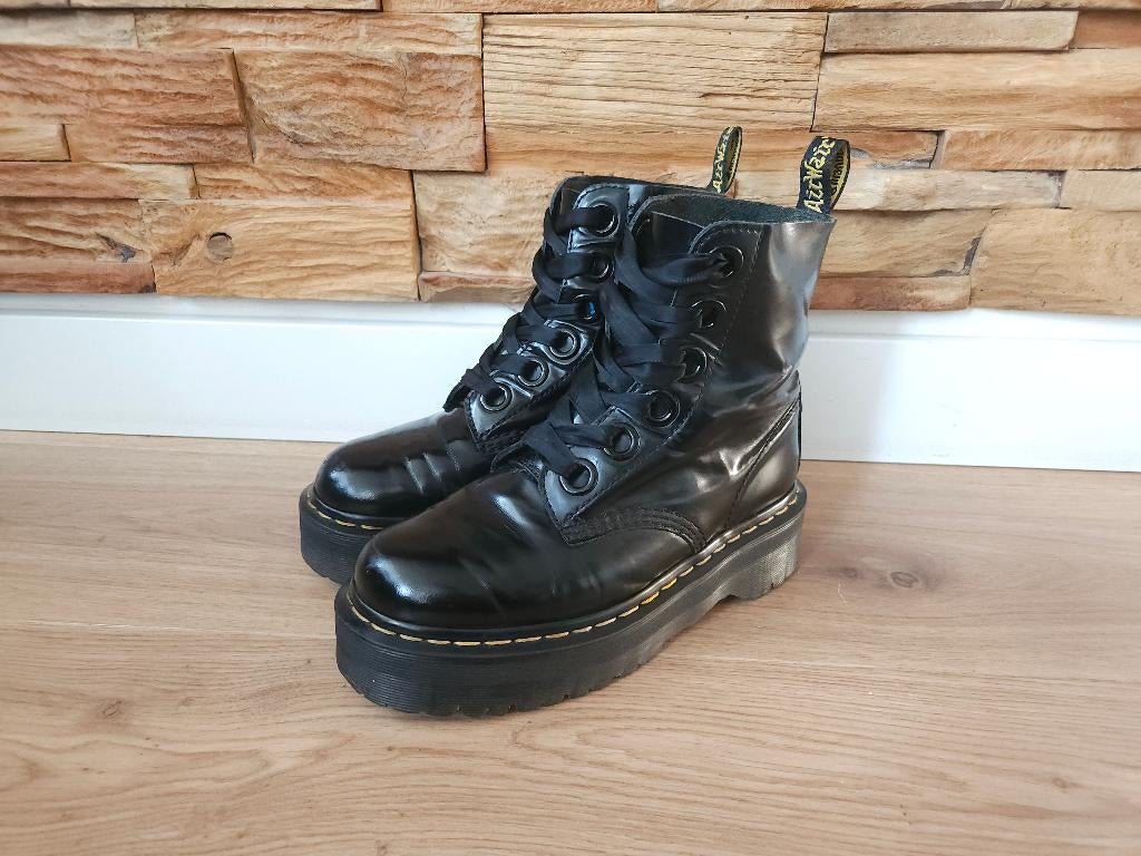 Dr. Martens Molly Zwarte Enkelboots - Maat 38 veterboots, Kleding | Dames, Schoenen, Zwart, Lage of Enkellaarzen, Ophalen of Verzenden