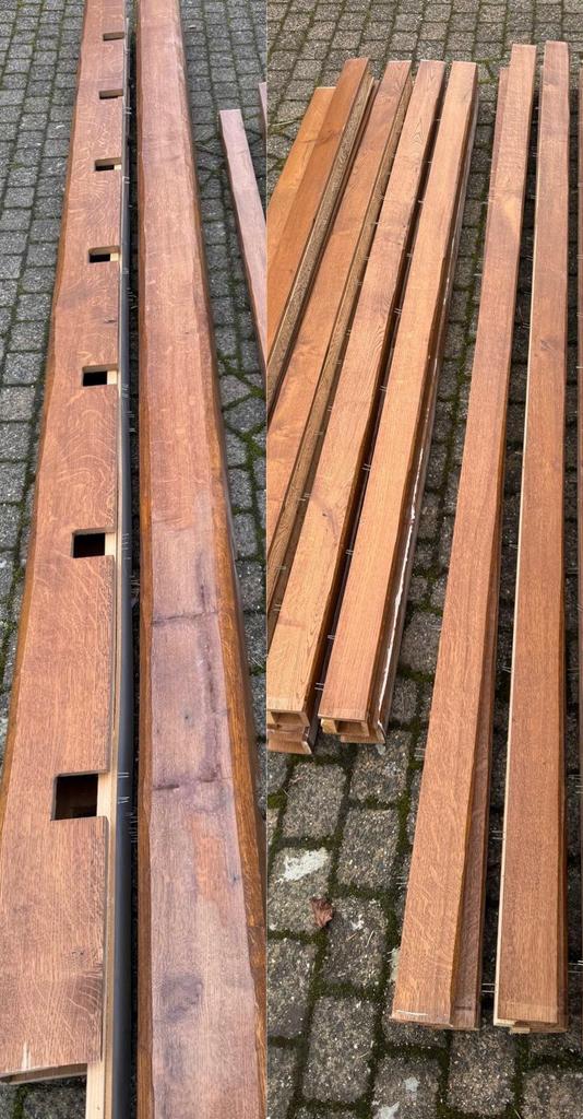 Eiken holle sierbalken, Doe-het-zelf en Verbouw, Ophalen, Eiken, Plank, 50 mm of meer