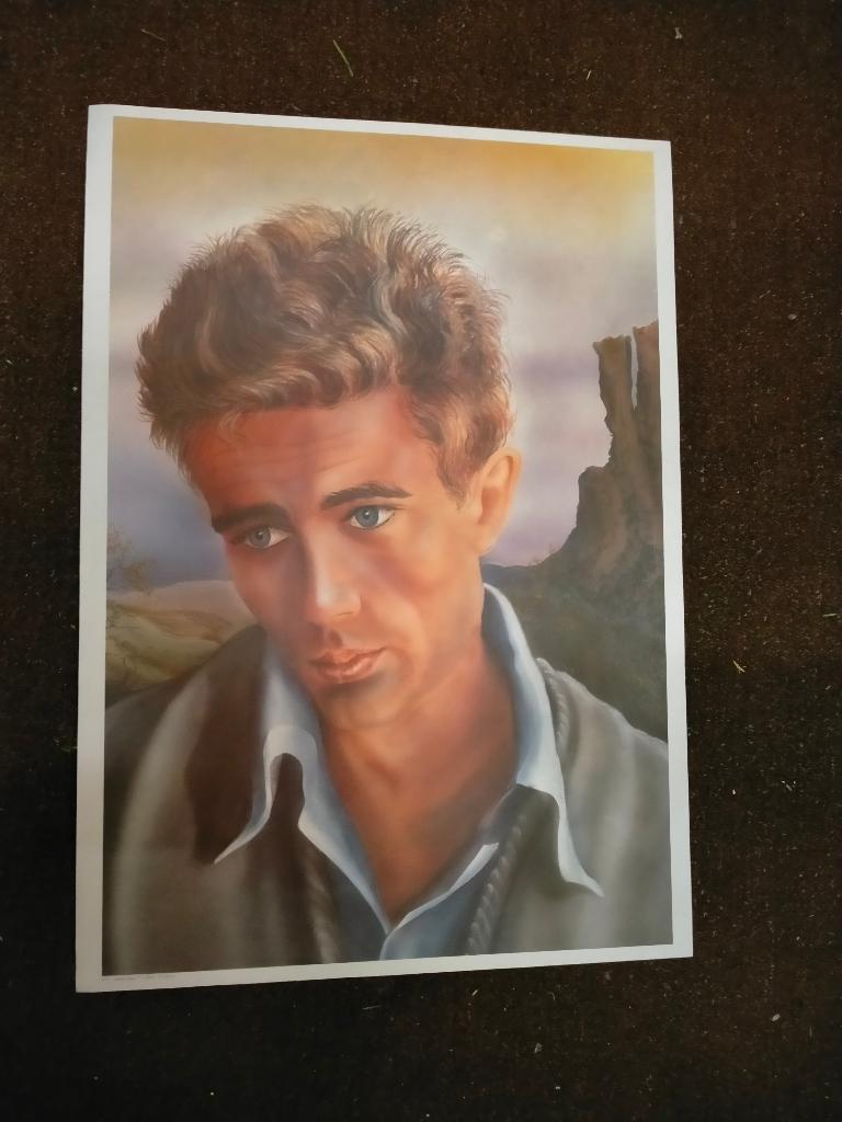 James Dean Rebel vintage pop tekening print afbeelding 1, Verzamelen, Ophalen of Verzenden, Zo goed als nieuw, Poster, Artwork of Schilderij