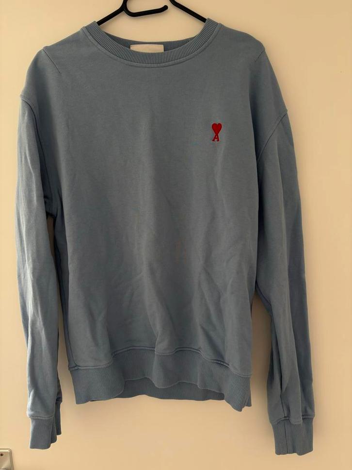 Ami Paris Sweater Blauw - Maat M, Kleding | Heren, Truien en Vesten, Zo goed als nieuw, Maat 48/50 (M), Blauw, Ophalen of Verzenden