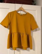 Gele Zara Peplum Top met Korte Mouwen - Maat M, Maat 38/40 (M), Geel, Ophalen of Verzenden, Korte mouw