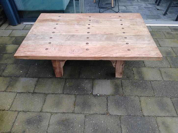 Massief Teak Salontafel - Gratis Afhalen!, Huis en Inrichting, Tafels | Salontafels, Gebruikt, Minder dan 50 cm, 50 tot 100 cm