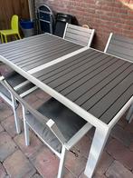 IKEA SJÄLLAND tuinset – tafel + 4 stoelen – aluminium, Tuin en Terras, Ophalen, 4 zitplaatsen, Gebruikt, Aluminium
