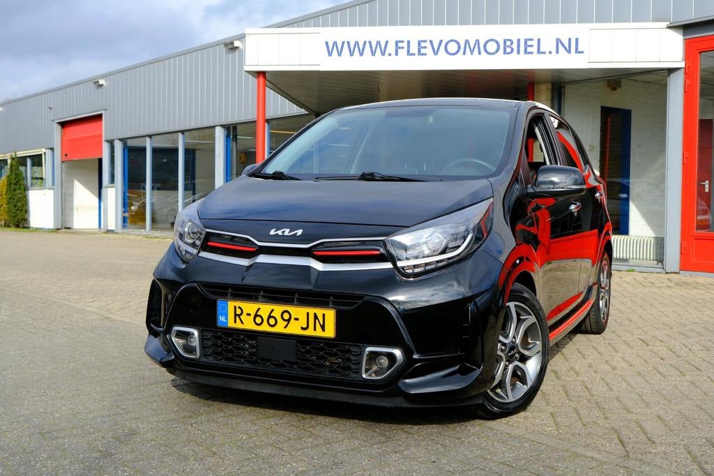 Kia Picanto 1.0 DPi GT-Line Aut. 1e Eigenaar!|Navi|Leder|Car, Auto's, Kia, Gebruikt, 4 stoelen, Zwart, Bedrijf
