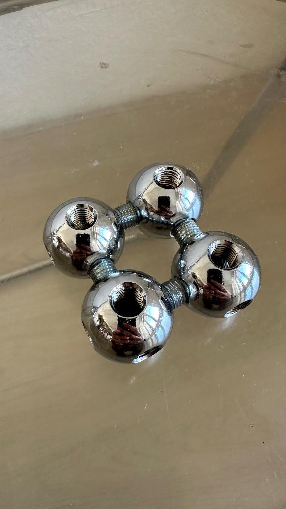 USM haller connectie ballen zilver Chrome, Minder dan 50 cm, Usm Haller Chrome vintage design, Ophalen of Verzenden, Zo goed als nieuw