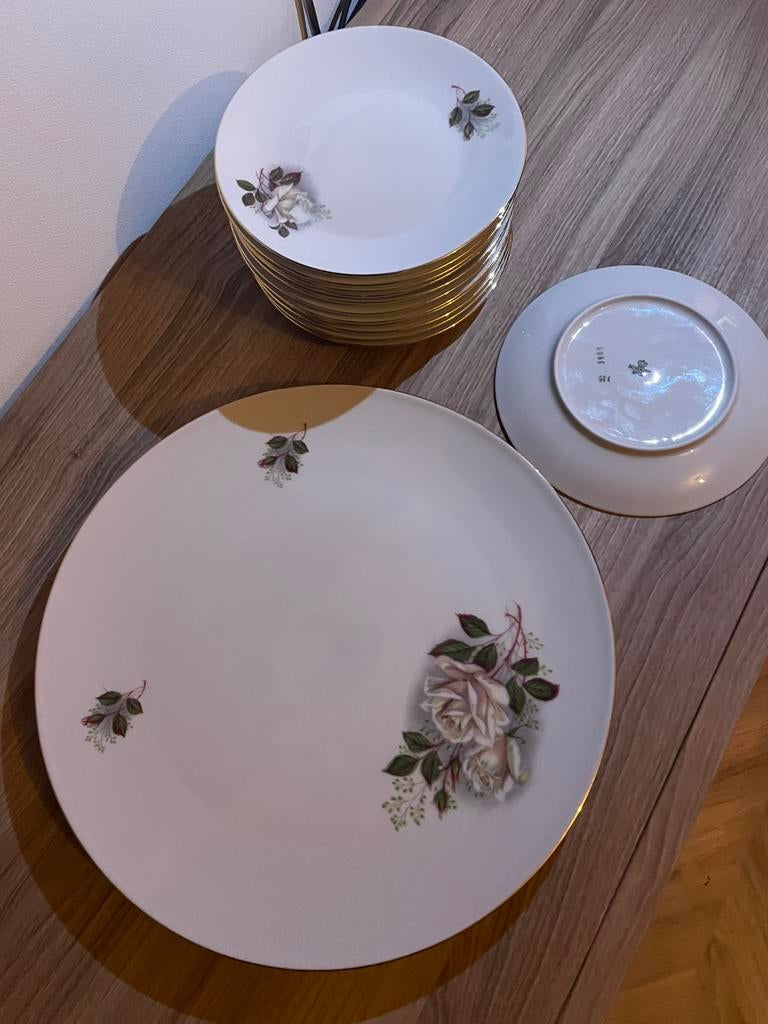 Scherzer gebakstel Witte rozen, Antiek en Kunst, Curiosa en Brocante, Ophalen of Verzenden