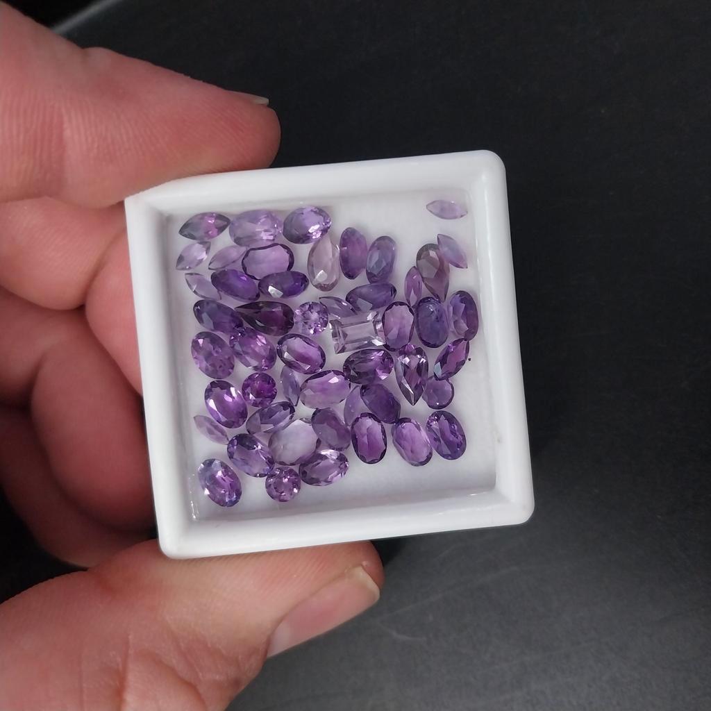 Mix lot paarse facet geslepen amethist, Ophalen of Verzenden, Zo goed als nieuw