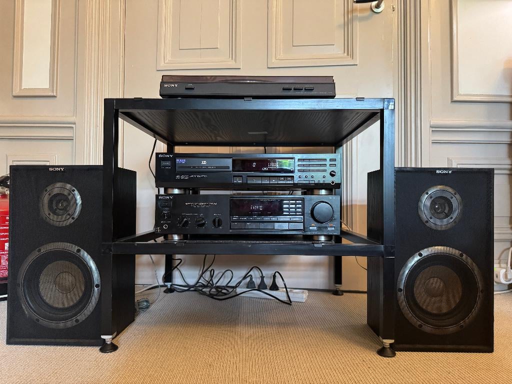 Sony Stereo Set Platenspeler Tuner Versterker CD Boxen, Ophalen, Zo goed als nieuw, Tuner of Radio, Sony