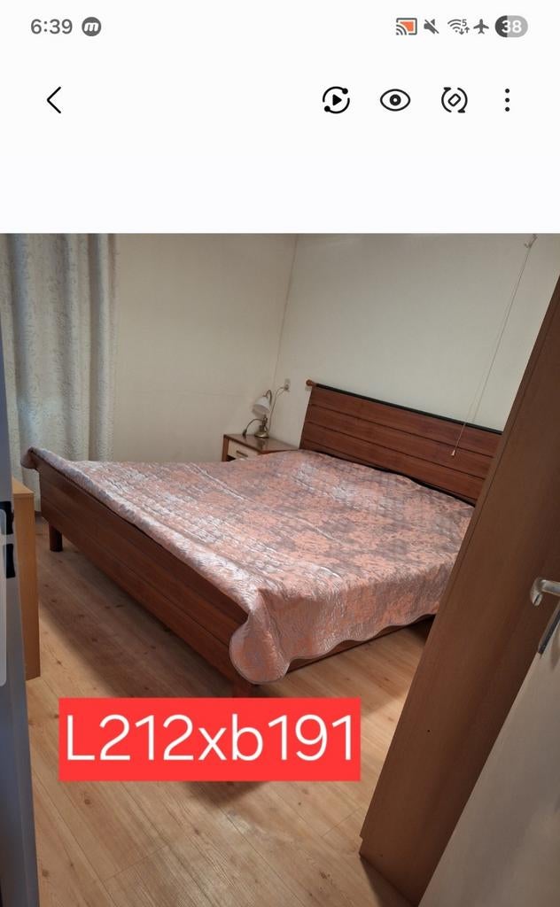 bed. Een handverstelbare lattenbodem die omhoog en omlaag ka, Huis en Inrichting, Ophalen of Verzenden, Tweepersoons, Hout, Overige maten