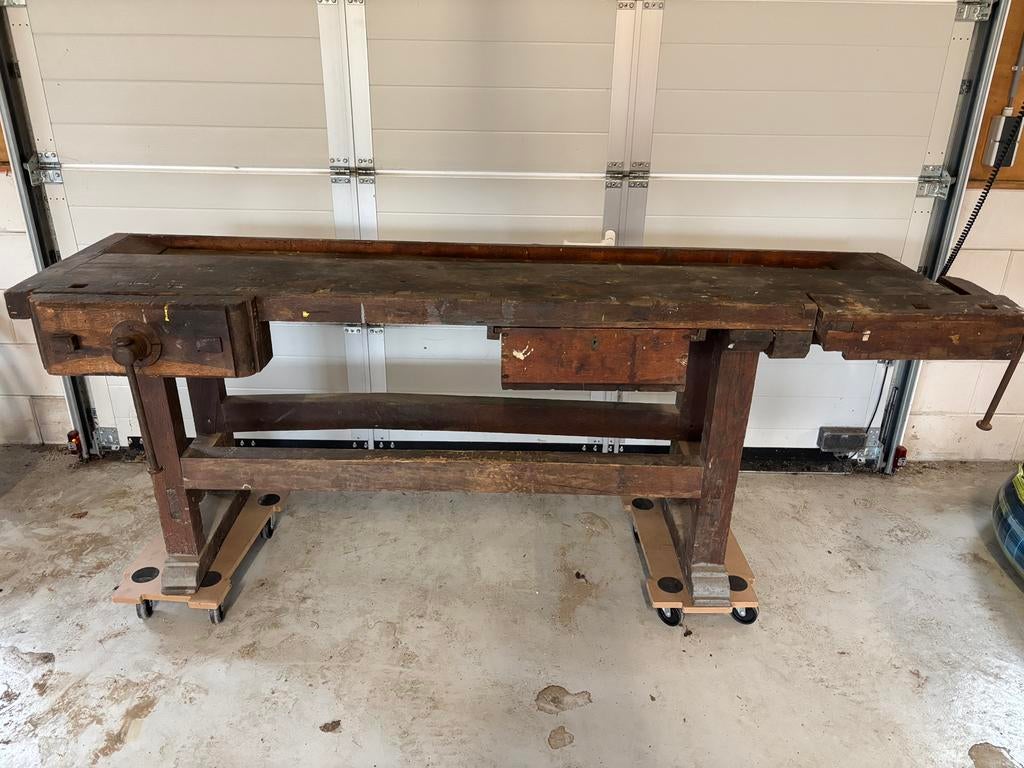 Antieke houten werkbank, Doe-het-zelf en Verbouw, Werkbanken, Ophalen of Verzenden, Zo goed als nieuw