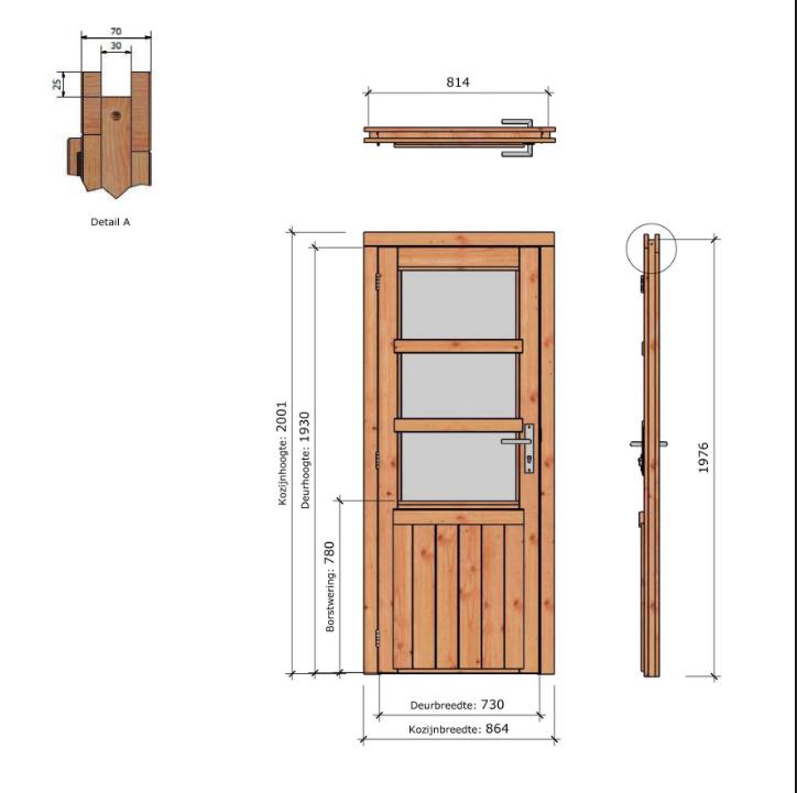 Douglas enkele glasdeur div maten, Tuin en Terras, Palen, Balken en Planken, Zo goed als nieuw, Minder dan 180 cm, Ophalen