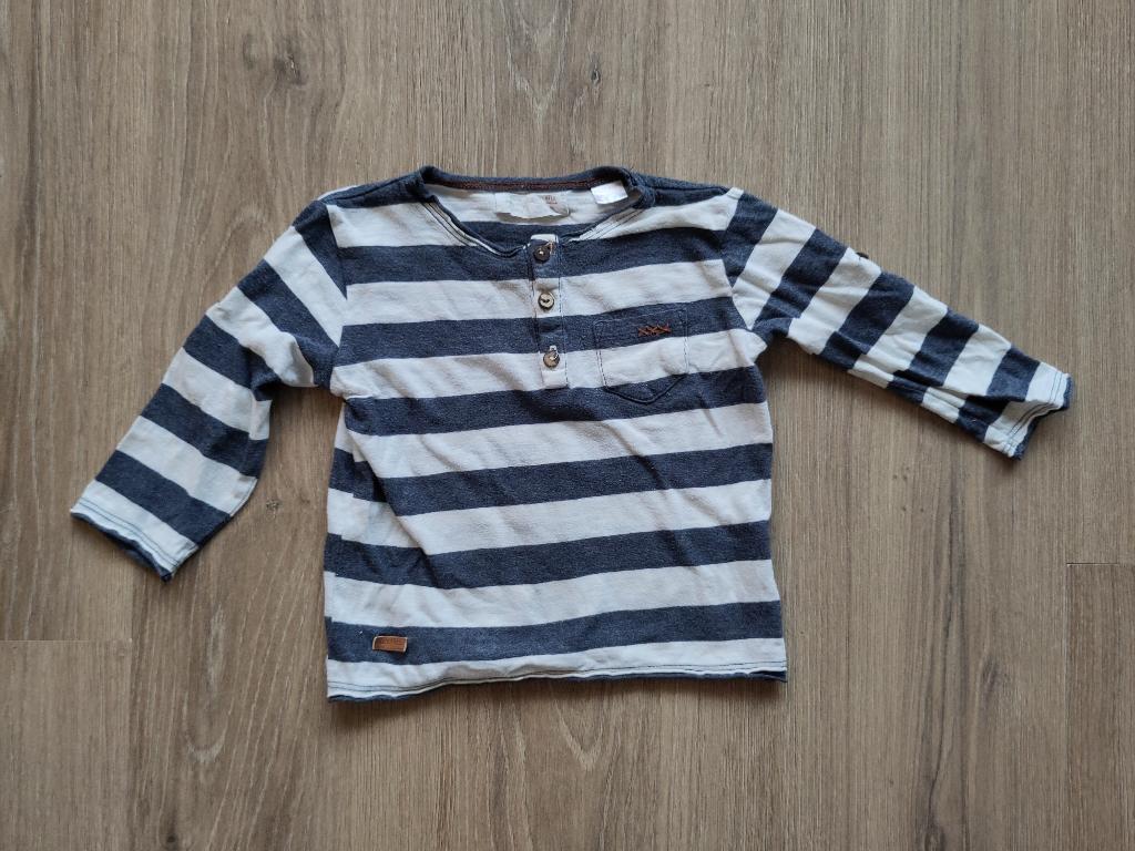 Zara baby boy blauw-wit shirt maat 80, Kinderen en Baby's, Ophalen of Verzenden, Zo goed als nieuw, Zara Boys, Jongetje