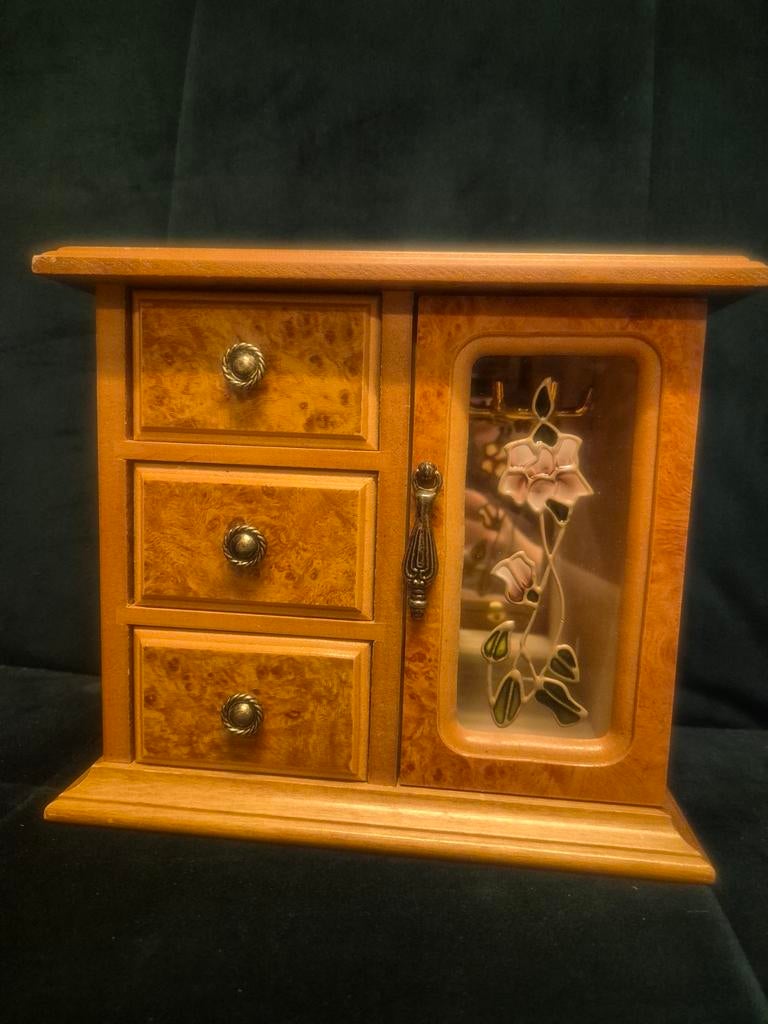 Vintage Houten Sieradenkastje, Ophalen of Verzenden