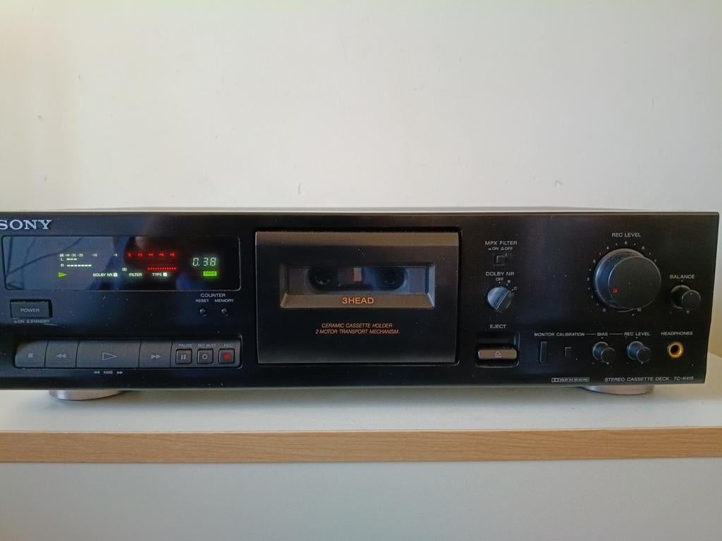 Sony TC-K415 2 motoren Dolby B-C cassette recorder, Audio, Tv en Foto, Cassettedecks, Ophalen of Verzenden, Enkel, Sony, Tiptoetsen