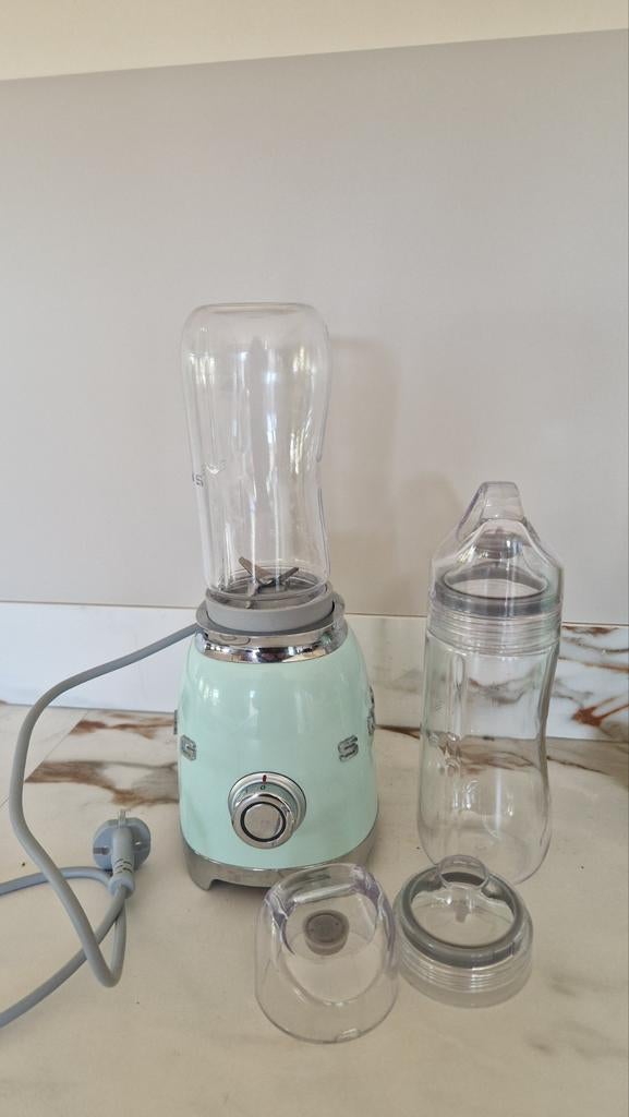 SMEG Blender Mintgroen + Extra Flessen | Smoothie Maker, Ophalen of Verzenden, Zo goed als nieuw, Blender to go
