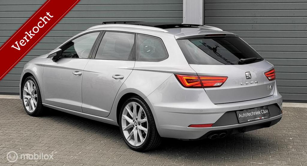 Seat Leon ST 1.8 TSI FR 180PK/DSG/PANO/NAV/CRUISE/CARPLY/DCC, 1272 kg, Zwart, 4 cilinders, Bluetooth