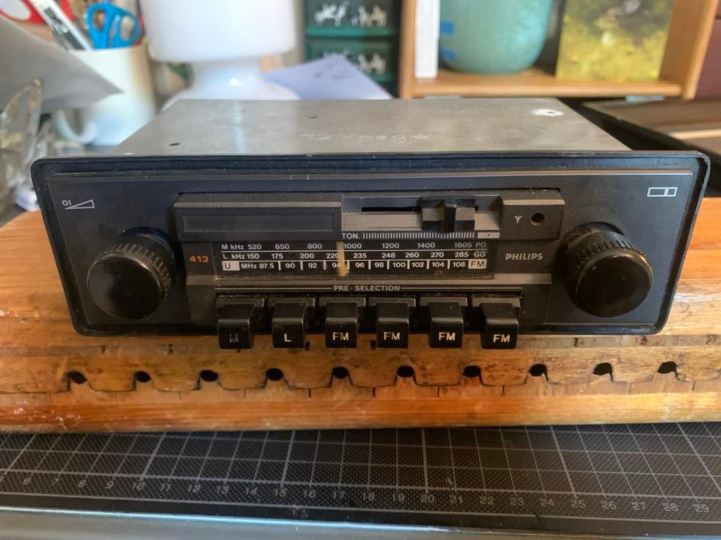 Philips 413 Auto Radio FM - Vintage Autoradio, Ophalen of Verzenden, Gebruikt