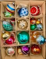 Oude vintage gekleurde kerstballen, Ophalen of Verzenden, Gebruikt