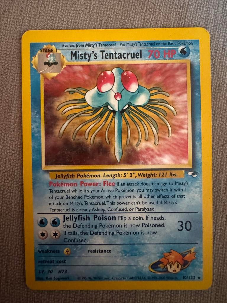 Misty's Tentacruel Pokémon kaart, Ophalen of Verzenden, Zo goed als nieuw, Losse kaart
