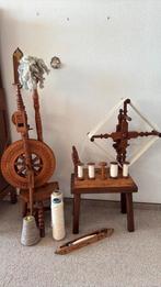Spinnenwiel en wolhaspel antiek, Ophalen, Zo goed als nieuw, Spinnewiel