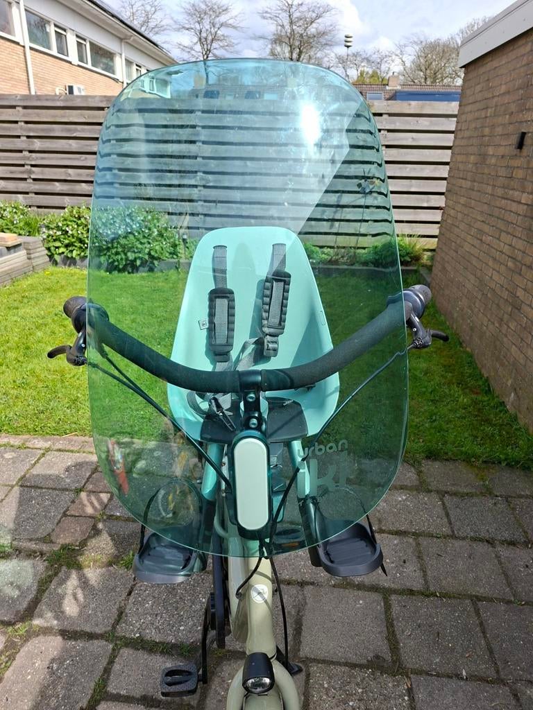 Yepp Urban Iki fietszitje voor inclusief windscherm- Groen, Ophalen, Voorzitje, Urban Iki, Gebruikt