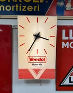 Vintage Veedol Motor Oil Lichtbak Klok - Garage Decoratie, Ophalen, Gebruikt, ., Lichtbak of (neon) lamp