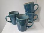 4 mokken uit Xenos Serviesset - reactive glaze - blauw, Nieuw, Ophalen of Verzenden, Overige stijlen, Kop(pen) en/of Schotel(s)