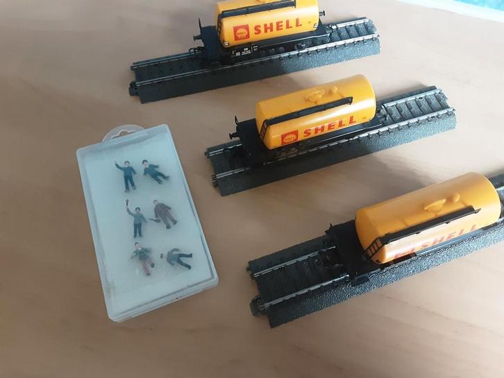 Marklin tankwagens 4502 3stuks en preiser figuren baanwerker, Hobby en Vrije tijd, Modeltreinen | H0, Zo goed als nieuw, Wisselstroom