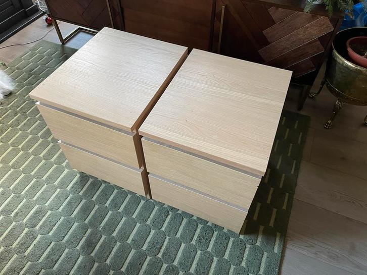 IKEA Malm nachtkastjes, Huis en Inrichting, Slaapkamer | Nachtkastjes, Gebruikt, Minder dan 55 cm, Minder dan 45 cm, Hout, Ophalen