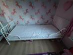 Ikea Minnen Meegroei Bed - Wit Metaal, Huis en Inrichting, Ophalen, Eenpersoons, Wit, 190 cm of minder