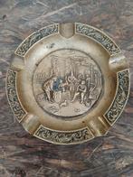 Vintage Asbak met Tafereel - 19 cm, Antiek en Kunst, Antiek | Koper en Brons, Ophalen of Verzenden