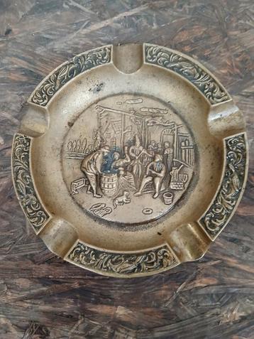 Vintage Asbak met Tafereel - 19 cm beschikbaar voor biedingen
