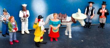 Pipo de Clown figuurtjes. 8 st. Ca 7 cm. beschikbaar voor biedingen