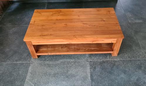 Teakhouten salontafel met onderblad, Tuin en Terras, Tuintafels, Gebruikt, Rechthoekig, Teakhout, Ophalen