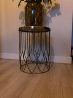 Gouden bijzettafel, Huis en Inrichting, Minder dan 55 cm, Metaal of Aluminium, Rond, Zo goed als nieuw