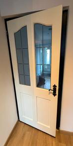 Hout/glas opdek deur 203/83, Doe-het-zelf en Verbouw, Ophalen, Gebruikt, 80 tot 100 cm, Binnendeur