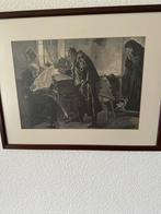 Oude Prent met Figuren, Antiek en Kunst, Kunst | Etsen en Gravures, Ophalen of Verzenden