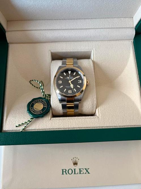 Rolex Explorer Two Tone 124273 Full Set, Sieraden, Tassen en Uiterlijk, Horloges | Heren, Zo goed als nieuw, Rolex, Goud, Ophalen