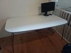 Witte tafel met chrome poten, Ophalen, 50 tot 100 cm, 150 tot 200 cm, Zo goed als nieuw