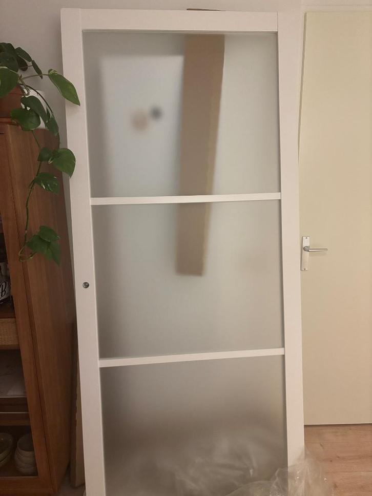 Deur, Doe-het-zelf en Verbouw, Deuren en Horren, Nieuw, Binnendeur, 200 tot 215 cm, 80 tot 100 cm, Glas, Hout, Ophalen