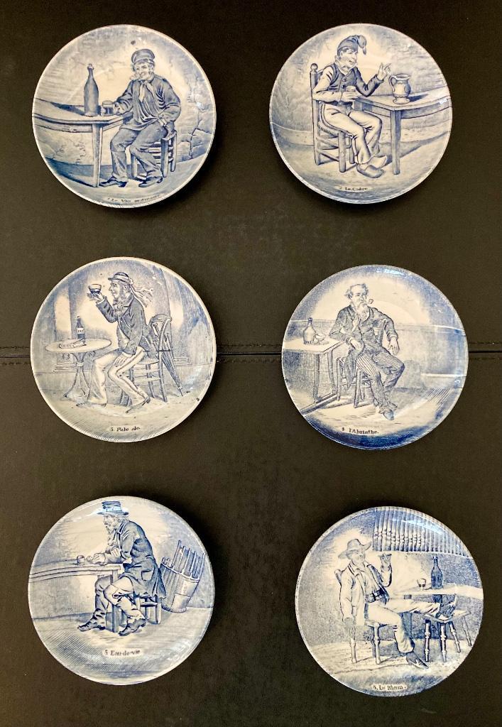 Vintage boterbordjes Delfts blauw van Royal Sphinx by Boch. , Antiek en Kunst, Antiek | Keramiek en Aardewerk, Ophalen of Verzenden