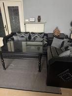*Marokkaanse sedari zwart 2 banken + tafel + opbergbox*, Ophalen, Gebruikt, 75 tot 100 cm