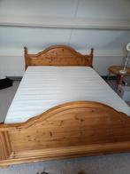 Mooi stevig eikenhouten bed 160x210 cm, Ophalen, Gebruikt, Bruin, Tweepersoons